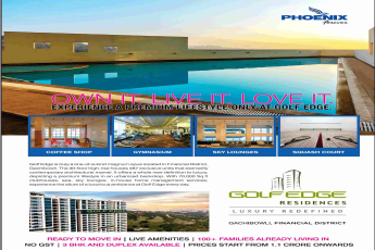 Experience a premium lifestyle only at Phoenix Golf Edge in Hyderabad